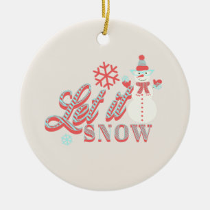 Ornement en céramique de bonhomme de neige rétro N