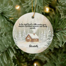 Ornement en céramique de cabine de Noël personnali