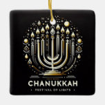 Ornement en céramique de Chanukkah<br><div class="desc">Ornement en céramique de Chanukkah avec une citation sur le dos festival juif, qui a duré huit jours à partir du 25ème jour de Kislev (en décembre) et commémorer la réinauguration du Temple en 165 avant JC par les Maccabées après sa profanation par les Syriens. Il est marqué par l'allumage...</div>