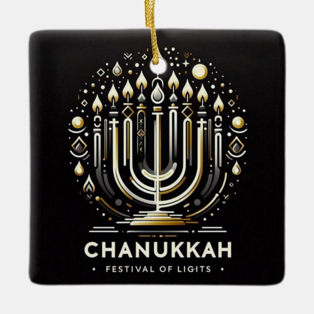 Ornement en céramique de Chanukkah (Devant)