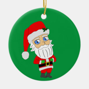 ornement en céramique de chibi santa claus