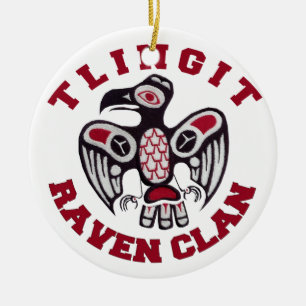Ornement en céramique de clan de Raven de Tlingit