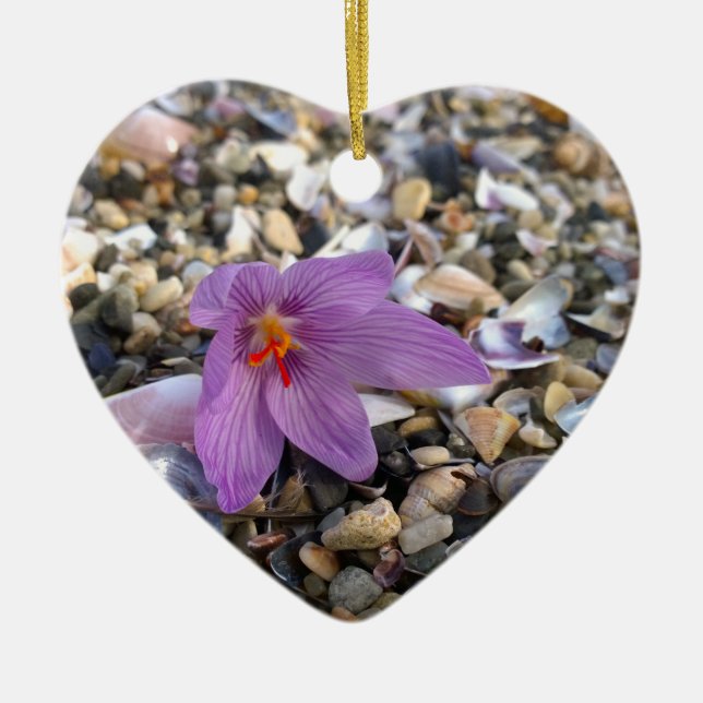 Ornement en céramique de coeur de Krokus (Devant)