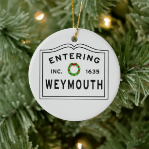 Ornement en céramique de couronne de Noël de Weymo