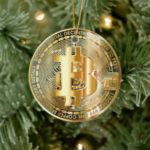 Ornement en céramique de crypto-monnaie Bitcoin en