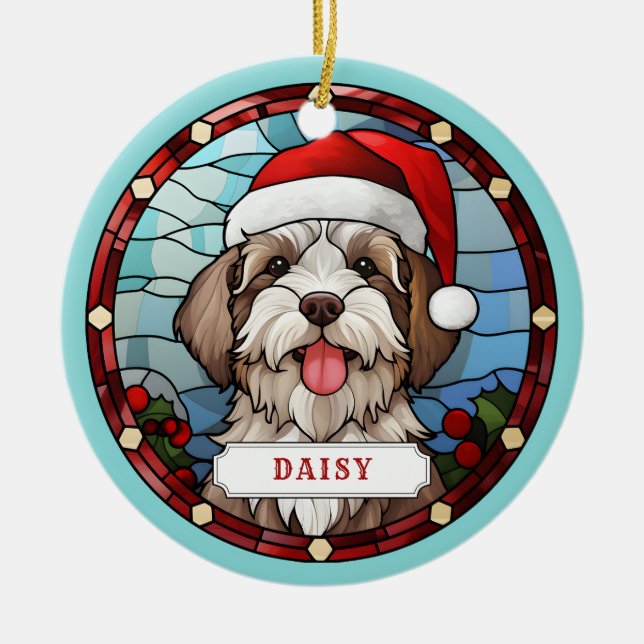 Ornement en céramique de forme circulaire Havanese (Devant)