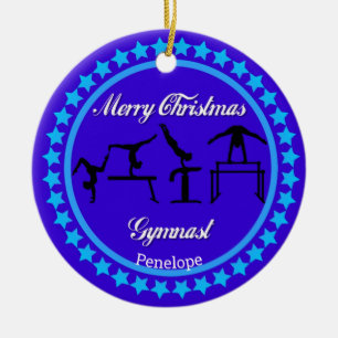 Ornement en céramique de gymnastique Joyeux Noël