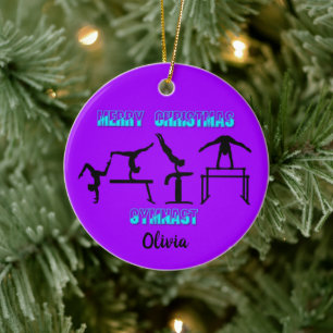 Ornement en céramique de gymnastique Joyeux Noël