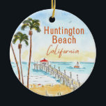 Ornement en céramique de Huntington Beach<br><div class="desc">Capturez l'essence de Surf City, aux Etats-Unis, avec cet ornement en céramique Huntington Beach artisanal. Doté d'un design artistique inspiré de son embarcadère emblématique, de ses plages de sable et de sa culture du surf, cet ornement est un cadeau idéal. Ajoutez une touche de charme côtier à votre décor de...</div>