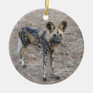 Ornement en céramique de l'African Wild Dog