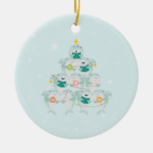 Ornement en céramique de l'arbre de Noël aux requi