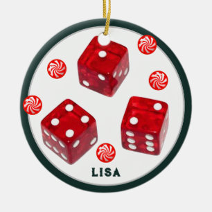 Ornement en céramique de Noël Bunco