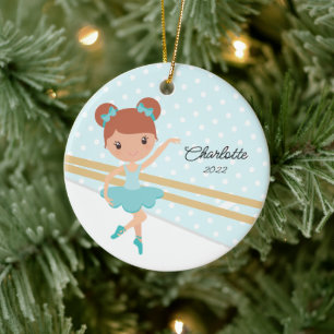 Ornement en céramique de Noël de danse de ballet d