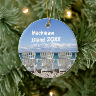Ornement en céramique de Noël de l'île Mackinaw