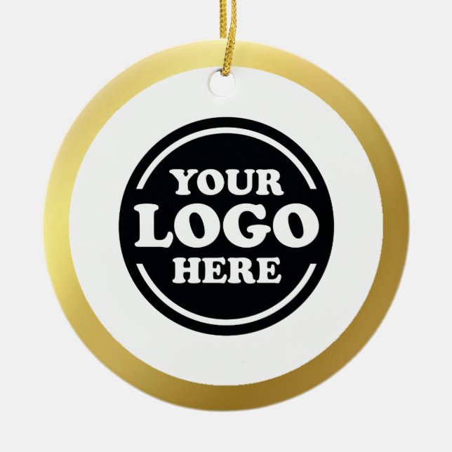 Ornement en céramique de Noël Gold Trim Business L (Devant)