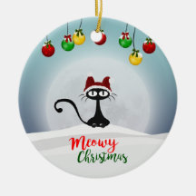 Ornement en céramique de Noël Meowy