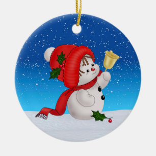 Ornement en céramique de Noël mignon Snowman