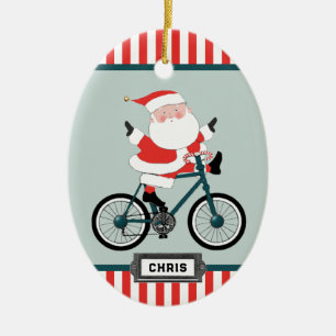 Ornement en céramique de Noël pour cycliste pour l