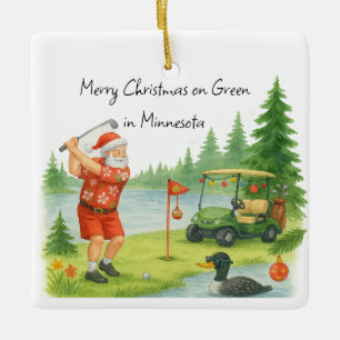 Ornement en céramique de Noël représentant Santa g