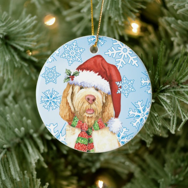 Ornement en céramique de Noël Spinone Italiano (Arbre)