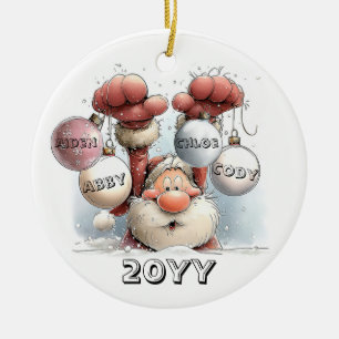 Ornement en céramique de Père Noël personnalisé da