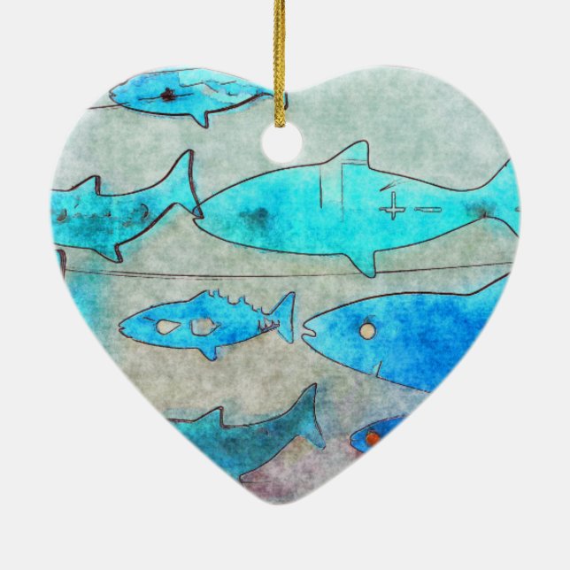 Ornement en céramique de poisson (Dos)