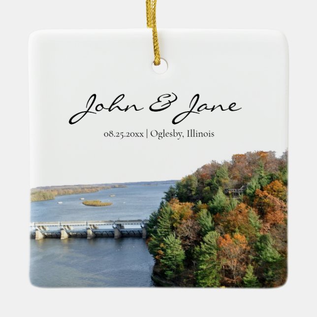 Ornement en céramique de Rock Illinois State Park (Devant)