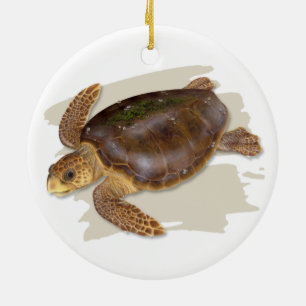 Ornement en céramique de tortue de mer d'imbécil