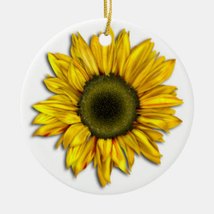 Ornement en céramique de tournesol jaune