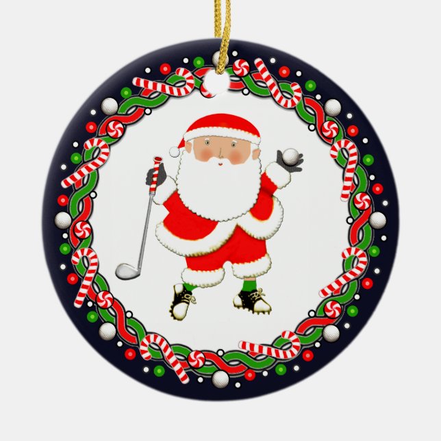 Ornement en céramique de vacances de golf (Devant)