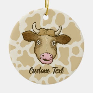 Ornement en céramique de vache surpris
