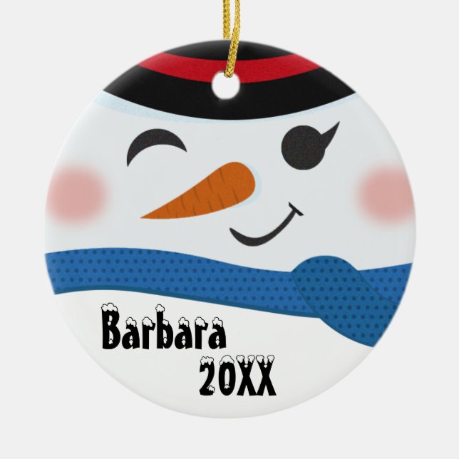 Ornement en céramique de visage de motoneige perso (Devant)