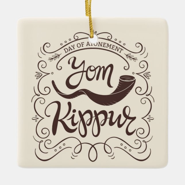 Ornement en céramique de Yom Kippur (Devant)