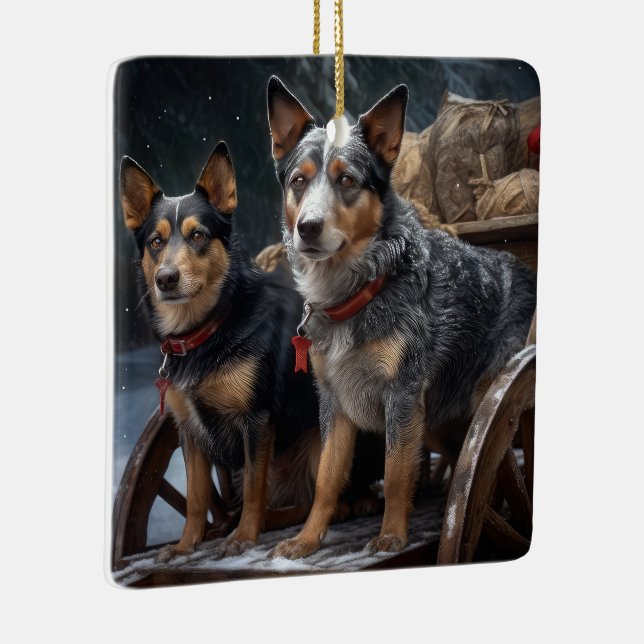 Ornement En Céramique Décor de Noël australien Snowy Sleigh (Droite)