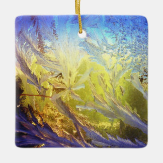 Ornement En Céramique Décor en céramique feuille de glace bleue