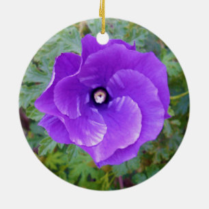 Ornement En Céramique Deep Purple Hibiscus Flower
