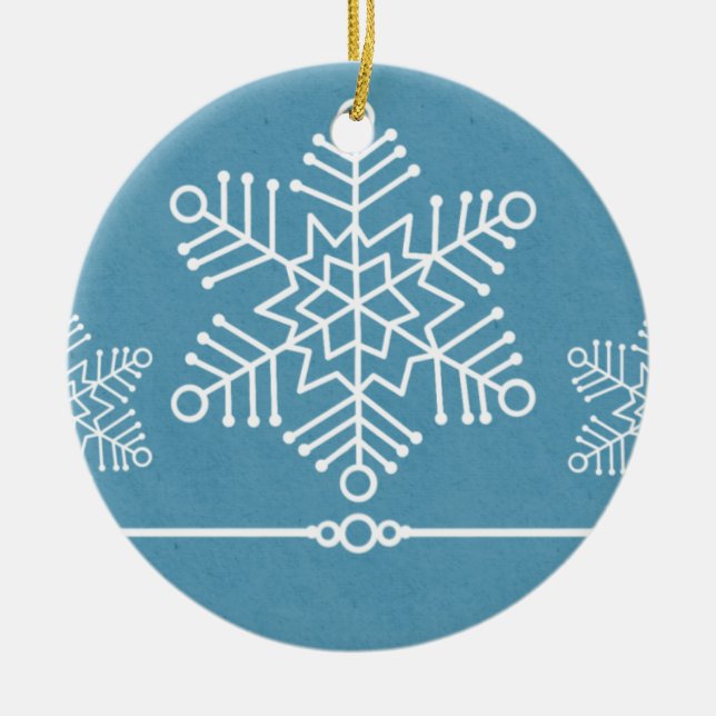 Ornement En Céramique Délicat Snowflakes Round Ornament (Devant)