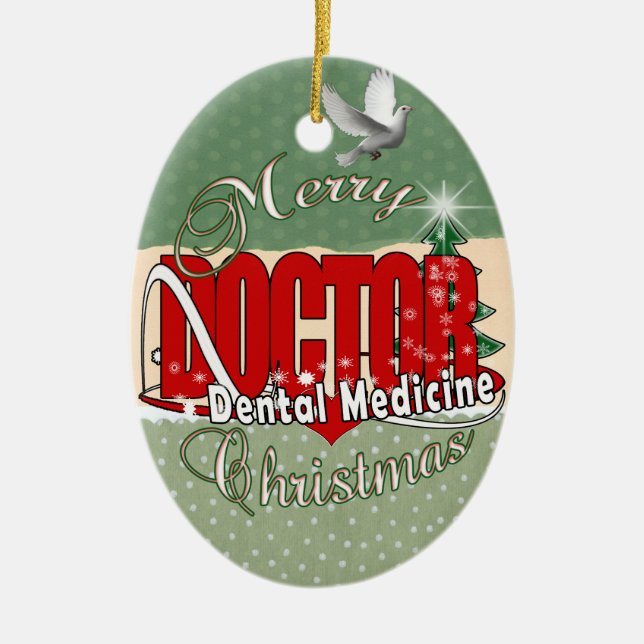 Ornement En Céramique DENTISTE de médecine dentaire de NOËL (Devant)