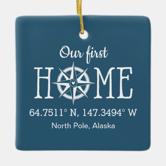 Ornement En Céramique Des coordonnées de maison - choisissez la couleur (Devant)