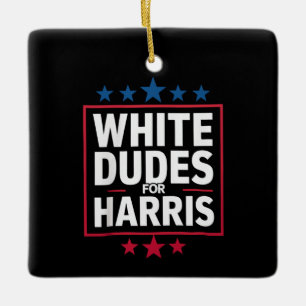 Ornement En Céramique Des Mecs Blancs Pour Kamala Harris Pour Président 