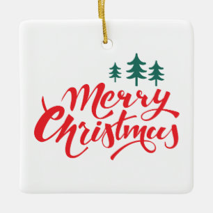 Ornement En Céramique Design de Noël avec arbres