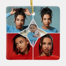 Ornement En Céramique Design Your Own 5 Photo Collage