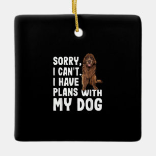 Ornement En Céramique Désolé I Cant I Have Plan With My Newfoundland Dog
