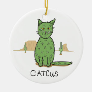 Ornement En Céramique Dessin drôle de cactus de "Catcus"