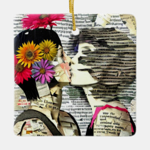 Ornement En Céramique Deux femmes amoureuses   Pride Kiss