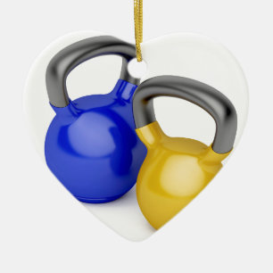 Ornement En Céramique Deux kettlebells