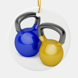 Ornement En Céramique Deux kettlebells