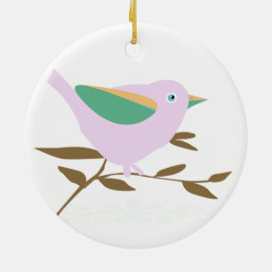 Ornement En Céramique Deux petits oiseaux