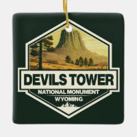 Devils Tower National Monument Voyage Art Vintage