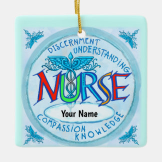 Ornement En Céramique Devise des infirmières bleues